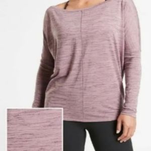 Athleta Flow Long Sleeve Top in Heather Purple